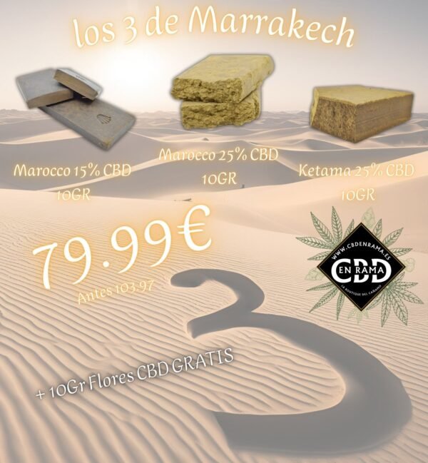 Pack Resinas CBD Los 3 de Marrakech 30Gr