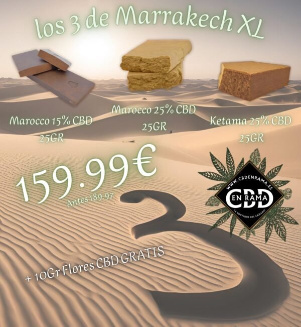 Pack Resinas CBD Los 3 de Marrakech 75Gr